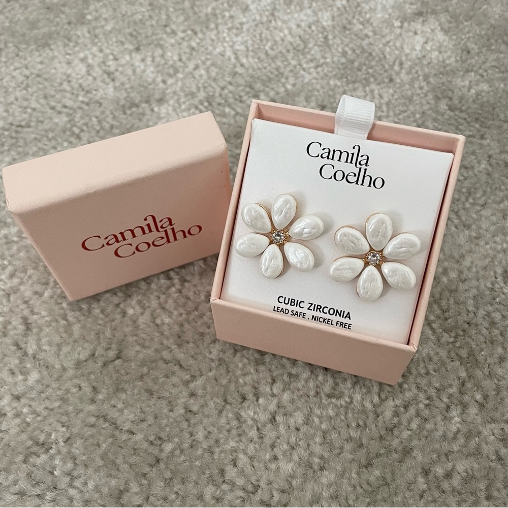 Camila Coelho Ivory Floral Earrings